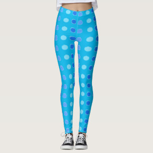 Leggings azuis pontilhadas por polca