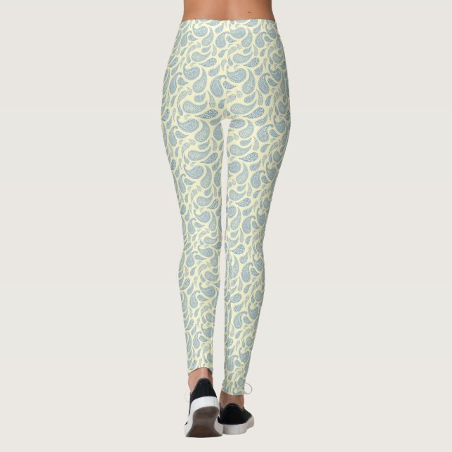 Leggings Azul Creme com Estampa Paisley (Verso)