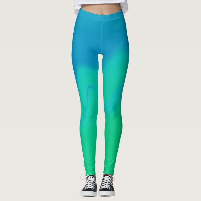 Leggings ~ azul e verde (Frente)