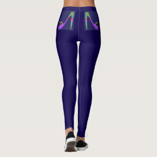 Leggings Azul Escuro com Logotipo de Saltos Altos