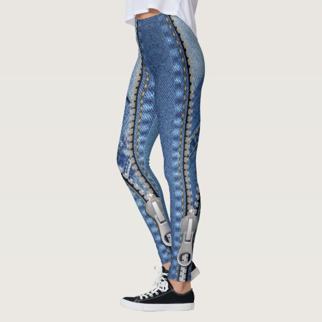 Leggings azul jean con texturas diferentes (Esquerda)