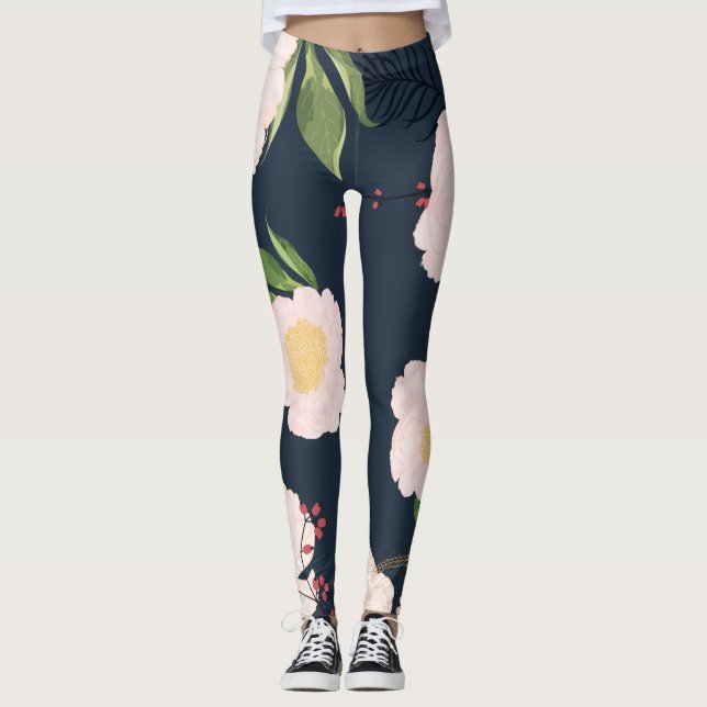Leggings Baby Pink Cosmos em Marinho (Frente)