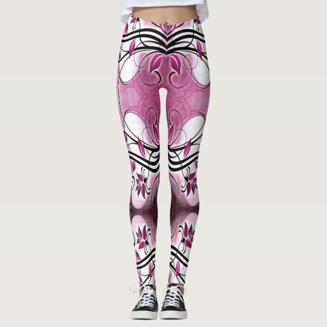 Leggings batik abstrato motif roxo (Frente)