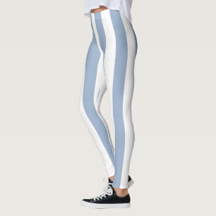 Leggings Bebê Azul e Listras Brancas