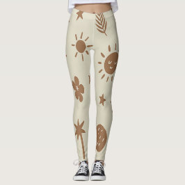 Leggings Bege e Marrom Boho