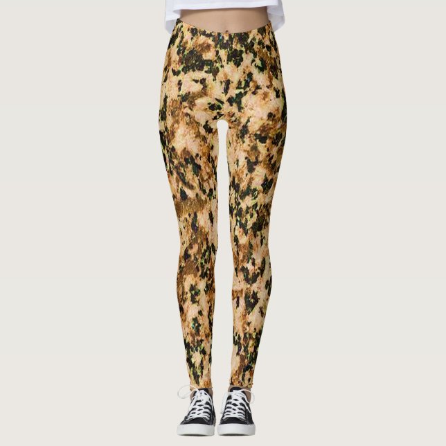 Leggings Bege Marrom e Preto (Frente)