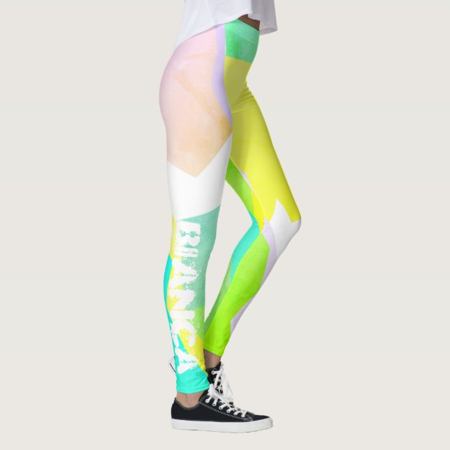 Leggings Bianca Cores Pastel Vibrações Positivas (Direita)