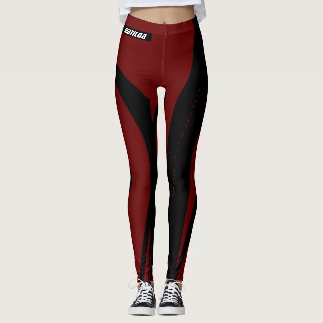 Leggings Black Maroon Red (Frente)