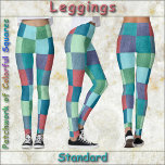 LEGGINGS - Blocos de cores - Padrão<br><div class="desc">Imagem de blocos coloridos de quadrados coloridos destacada nessas leggings. Disponível em cinco dimensões femininas (XS, S, M, L, XL). Consulte a descrição "Sobre este Produto" abaixo para obter informações gerais sobre o tamanho e o produto. A imagem no estilo de patch cobrir todo o par de leggings por padrão....</div>
