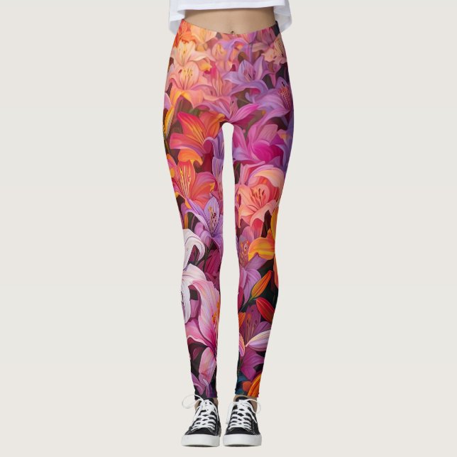 Leggings Bloom Bolely Floral All-Over-Impressão (Frente)