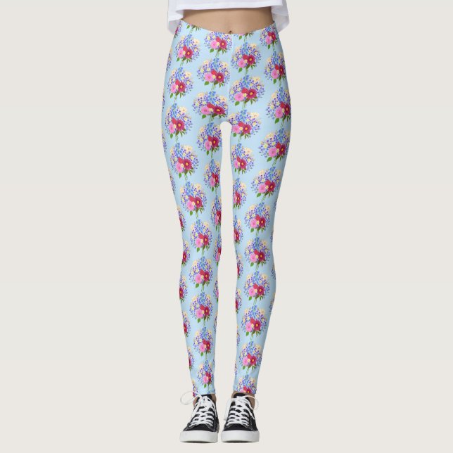 Leggings Blue Blumenstrauss (Frente)