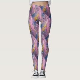 Leggings bolhas rosa azulado