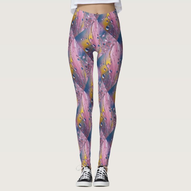 Leggings bolhas rosa azulado (Frente)