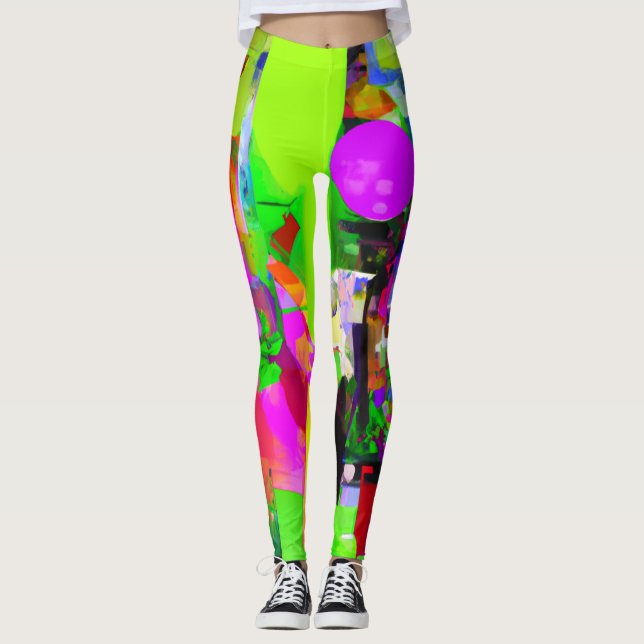 Leggings bonitas de abstrato art (Frente)