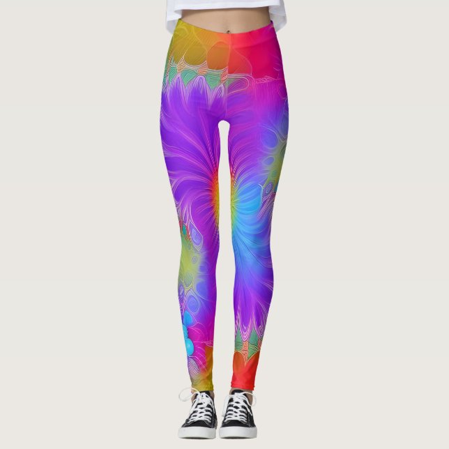 Leggings bonitas de abstrato art (Frente)