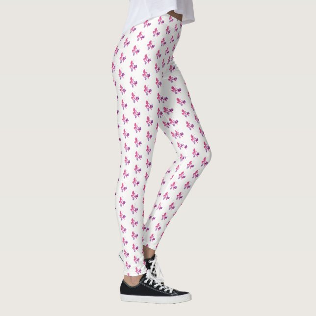Leggings - Bordas de fita rosa-rosa-mulheres Leggi (Direita)