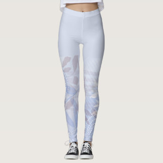 Leggings Botânicas Florais De Abstrato Chic Elegan