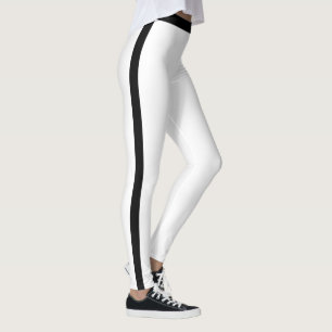 Leggings Brancas com Faixa Lateral Preta ou Escolh