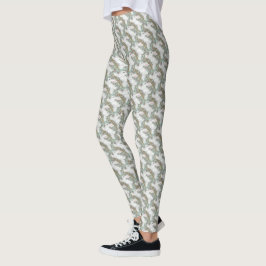 Leggings brancas de coelho branco Berries verdes c
