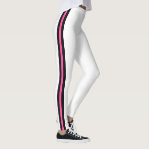Leggings brancas de faixa lateral com suas cores p