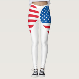 Leggings brancas do coração dos Estados Unidos