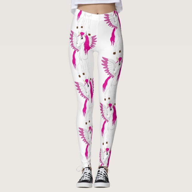 Leggings Brancas do Partido Unicórnio (Frente)