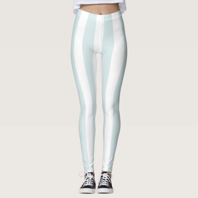 Leggings brancas e azuis-bebê das mulheres (Frente)