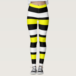 Leggings brancas e negras, de cor amarela horizont
