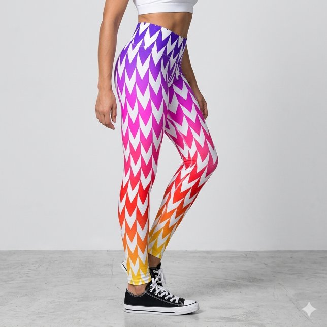 Leggings Brancas Formas Coloridas Abstratas (Criador carregado)