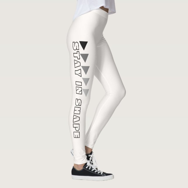 Leggings Brancas Personalizadas Stay In Shape Fitn (Direita)