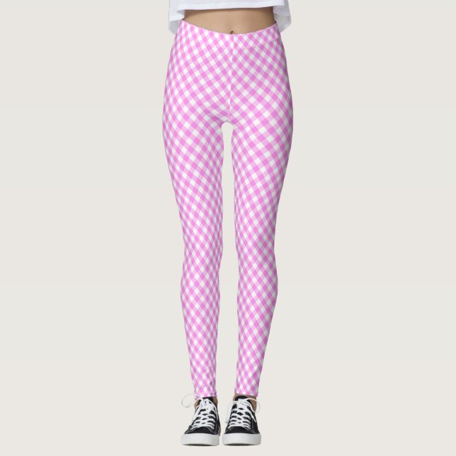 Leggings Brancas Pinky Rosa (Frente)