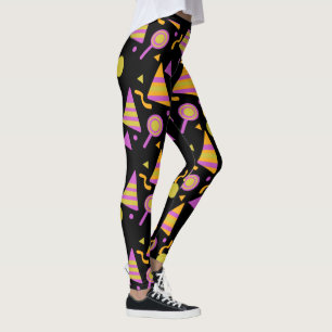 Leggings Brilhantes de Confete de Doces de Hallowe