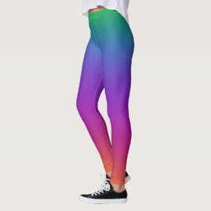 Leggings brilhantes de cores arco-íris
