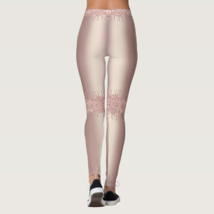 Leggings Brilho Dourado Rosa com Gotas