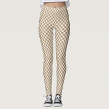 Leggings Brown White Gingham