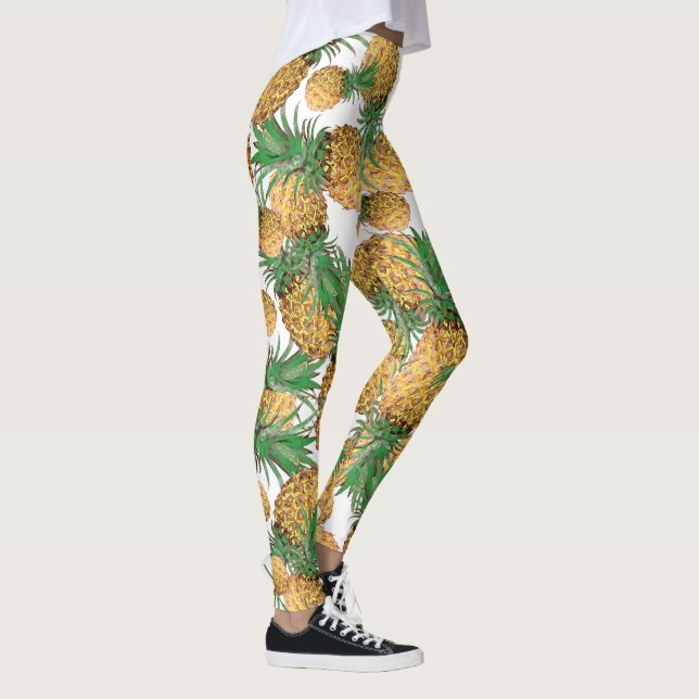 Leggings Campeãs com Padrão de Abacaxi Tropical De (Direita)