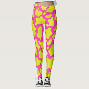 Leggings Camufladas Rosa com Formas Amarelas