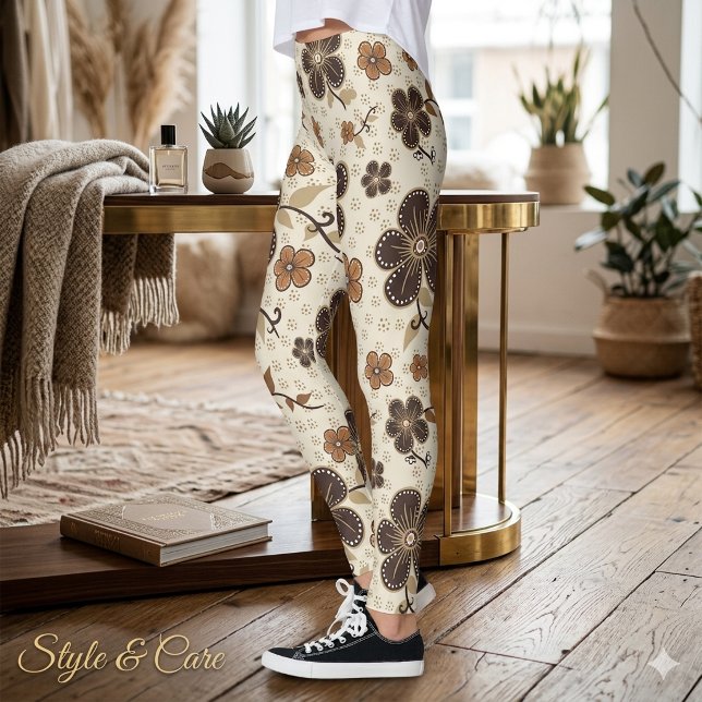 Leggings Capri Florais Abstratos Ousados – Bloom M (Bold Abstract Floral Capri Leggings – Modern Bloom)