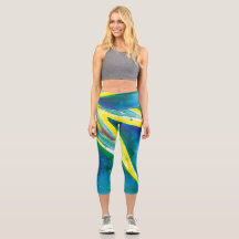 Leggings Capri no Azul Burst