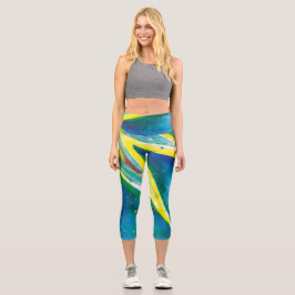 Leggings Capri no Azul Burst
