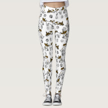 Leggings Cartoon Cachorro Branco