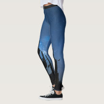 Leggings Casa Assombrada e Noite Azul Estrelada