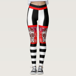 Leggings Caveiras E Rosas