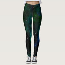 Leggings céu estelar azul verde