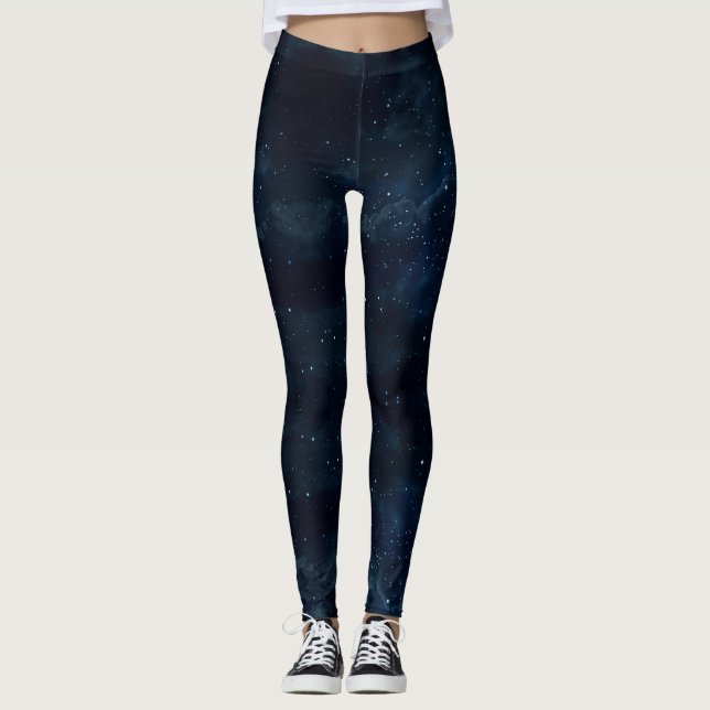 Leggings Céu Noturno Estrelado, Leggings Espaço Ga (Frente)