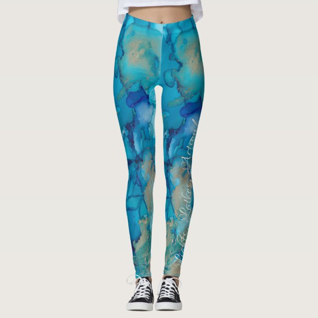 Leggings Chanukah Blue, Golds Design (Frente)