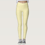 Leggings Chevron Modernas Amarelas/Brancas<br><div class="desc">Padrão amarelo e branco do géron (zigzag).</div>