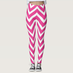 Leggings Chevron Rosa e Branco