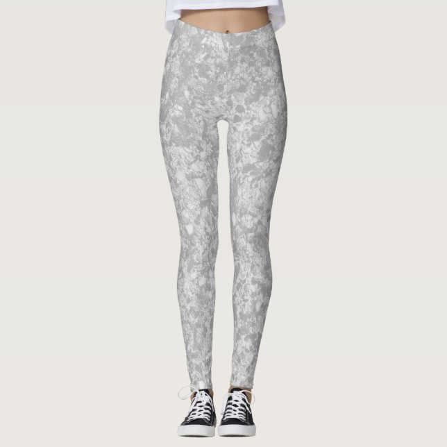 Leggings Cinza com Padrão de Mármore (Frente)