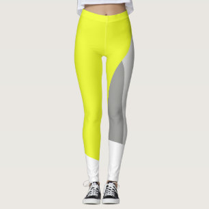Leggings Cinza de Abstratos amarelas de Pastel foc